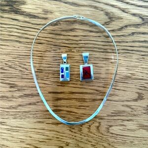 Silpada Sterling Silver 925 Collar necklace  With TWO Silpada slides